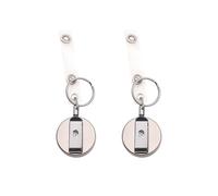 2 Pack Retractable Keychain, Retractable Lanyard with ID Card Holder Heavy Duty Metal Casing for Badge Reel, Office & Travel Use