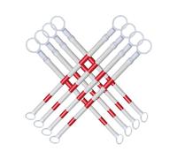 2 Pack Retractable Traffic Cone Bar from 3.3ft to 6.6ft Expandable Safety Cone Bars for Parking Lots Barricade for Road Construction(Red and White,8Pcs)