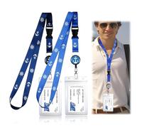 2-Pack Retractable Waterproof ID Badge Holder - Adjustable Lanyard Set for All Cruise Ships - Essential Accessory (2 Colors)