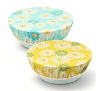 2 Pack Reusable Beeswax Bowl Covers for Bread Proofing, 25cm/10" Cotton Elastic Food Covers, Breathable Sourdough Dough Rising Cover for Banneton Baskets & Food Storage(2pcs)