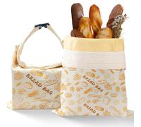 2 Pack Reusable Beeswax Bread Bags for Sourdough,Reusable Cotton Beeswax Bag for Homemade Bread,Freezer-Friendly&Freshness Preservation Storage to Keep Fresh 17x13in