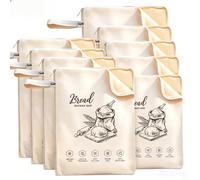 2 Pack Reusable Beeswax Linen Cotton Bread Bags for Homemade Bread Keeps Fresh(10 pack)