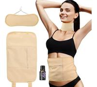 2 Pack Reusable Castor Oil Pack Wrap Set, Adjustable Organic Cotton Packs for Liver Detox, Elastic Strap, Machine Washable lavender oil