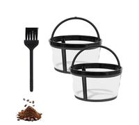 2 Pack Reusable Coffee Filters, 4-5 Cup Nylon Mesh Filter Basket with Handle Compatible with Mr. Coffee Makers and Brewers, Easy to Clean
