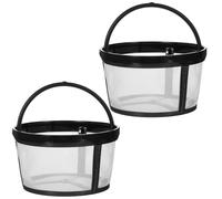 2 Pack Reusable Coffee Filters Basket 4-5 Cup Nylon Mesh Coffee Filter Reusable Filter Basket with Mesh Bottom Permanent Filters Replacement with Handle for Makers and Brewers