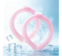 2 Pack Reusable Cooling Neck Rings, Summer Cooling Rings, Leak-Proof Ice Neck Cooling Tubes Perfect for Beating The Summer Heat, Sports, Outdoor Work, Travel, and Camping (Pink)