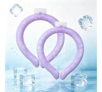 2 Pack Reusable Cooling Neck Rings, Summer Cooling Rings, Leak-Proof Ice Neck Cooling Tubes Perfect for Beating The Summer Heat, Sports, Outdoor Work, Travel, and Camping (Purple)