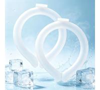 2 Pack Reusable Cooling Neck Rings, Summer Cooling Rings, Leak-Proof Ice Neck Cooling Tubes Perfect for Beating The Summer Heat, Sports, Outdoor Work, Travel, and Camping (White)