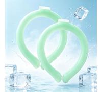 2 Pack Reusable Cooling Neck Rings, Summer Cooling Rings, Leak-Proof Ice Neck Cooling Tubes Perfect for Beating The Summer Heat, Sports, Outdoor Work, Travel, and Camping (Green)