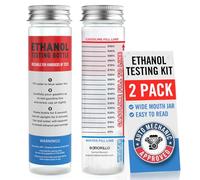 [2-Pack] Reusable Ethanol Testing Kit - Wide Mouth Fuel Test Bottle for E85 and Ethanol Levels - Fewer Spills and Clear Results in Minutes - Test Hundreds of Times - Two Ethanol Test Bottles Included