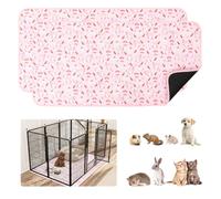 2 Pack Reusable Guinea Pig Cage Liners, Large Washable Guinea Pig Pee Pad with Non Slip Bottom, Waterproof Pet Mat Absorbent Rabbit Cage Liner for Small Animal Chinchilla, Hamster 60 x 120cm