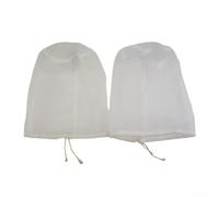 2 Pack Reusable Nylon Straining Bags for Homebrew Nut Milk Juice Soup Broth Jelly Filtration Tasks 20 cm x 30 cm Wide Mouth Drawstring Mesh Bags (100Micron)