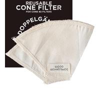 (2-Pack) Reusable Organic Cotton Cone #2 Coffee Filter - Cloth Filters for Coffee Dripper, Pour Over Coffee Dripper & Coffee Makers That Use 2-6 Cup Cone Coffee Filters