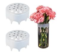 2 Pack Reusable Silicone Flower Arranger Grid, Transparent Floral Frog for Vase, Flexible Flower Arranging Tool for Ikebana & Bouquet Holder, Stretchable Vase Buddy Insert for Home Decor