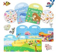 2 Pack Reusable Sticker Book for Children, Animals Sticker Books, Ages 3 Years Plus, 3D Puffy Stickers for Educational Learning Toy Birthday Gifts