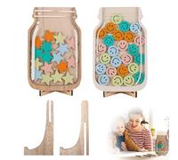 2 Pack Reward Jar, Magnetic Star Reward Jar for Children Wooden Behaviour Chart, with Colourful Stars Jar Reward System, for Home School Toilet Training Reading Chores Classroom Management