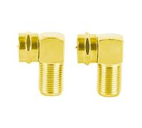 2 Pack Right Angle F Type Adapter Screw-in Male Female 90 Degree Connector Wall Mount TV Wall Plate Cabinet