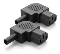 2 Pack Right Angle IEC C13 Rewirable Socket, Cable Mount Power Connector, Solder-Free C13 Female Adapter for DIY Power Cable Assembly, Desktop Equipment and Industrial Devices