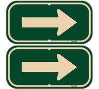 2 Pack Right Arrow Signs 12 x 6 Inches Arrow Signs Metal Reflective Sturdy Rust Aluminum Waterproof Easy to Install Indoor Outdoor Use