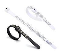 2 Pack Ring Sizer Measuring Tool Set Reusable Finger Size Gauge Measure Tool Jewelry Sizing Tools 1-17 USA Rings Size, Black & White