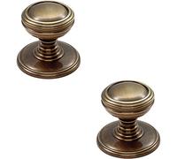 2 Pack | Ringed Tiered Cupboard Door Knob - 30mm Diameter - Bronze Cabinet Handle | Small Cupboard Door Knob - Wardrobe Cabinet Pull Handle - Suitable for Lightweight Internal Doors