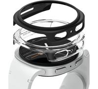Ringke Slim Compatible with Samsung Galaxy Watch 8 44mm Case [2 Pack] Ultra Thin Lightweight Hard PC Cover - Clear & Matte Black