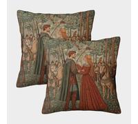 2 Pack Robin Hood in The Woods Pillow Case 3D Red Haired Girl Crowd Hunter Printed Cushion Box Suitable for Home Living Room Decoration Car Pillow Case 40x40cm