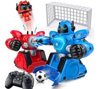 2 Pack Robo Kombat Tornado, 2.4GHz Remote Control Robot Toy Fighting Robots, 360° Movement, Football Game & Boxing Battle, Lights and Music, Boxing Robots Toys Gift for Boys Girls Kids Age 6-12
