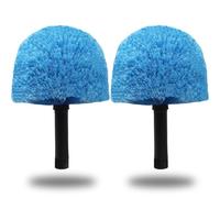 2 Pack Robust Cobweb Duster Head Brush - Superior Twist-On Web Cleaning Tool - Spider Web Remover Brush Compatible with Standard 3/4 Inch Threaded Poles for Outdoor & Indoor Use - Head Only (Blue)