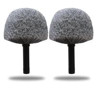 2 Pack Robust Cobweb Duster Head Brush - Superior Twist-On Web Cleaning Tool - Spider Web Remover Brush Compatible with Standard 3/4 Inch Threaded Poles for Outdoor & Indoor Use - Head Only (Grey)
