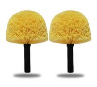 2 Pack Robust Cobweb Duster Head Brush - Superior Twist-On Web Cleaning Tool - Spider Web Remover Brush Compatible with Standard 3/4 Inch Threaded Poles for Outdoor & Indoor Use - Head Only (Yellow)