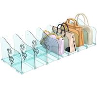 2-Pack Rose Handbag Organiser Storage, Adjustable Wardrobe Shelf Divider, Clear Purse Organiser for Closet, Plastic Bookshelf Separator for Bedroom Office Home, Great Gift for Mom Wife Friends