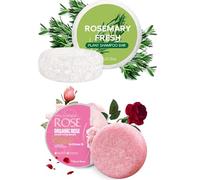 2 Pack Rosemary Rose Hand & Hair Shampoo Bar, Deep Cleansing for Scalp Hair Loss Shampoo Soap, Organic Hair Oil Control, Refreshing and Hydrating Bar for Daily Body & Hair Care, Gift Seekers