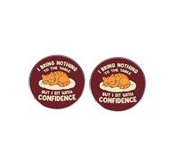 2-Pack Round Alloy Button Badges - Humorous Sarcastic 'I BRING NOTHING TO THE TABLE' Confident Orange Cat Design, Stylish Alloy Pins
