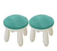 2 Pack Round Chair Cushion Round Stool Cushion with Elastic Ties Indoor Kitchen Dining Seat Pad Circle Chair Pad 14"x14" for High Stool Chairs Bistro Bar Teal
