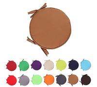 2 Pack Round Chair Cushions with Ties, 30/38cm Non-Slip Seat Pads for Indoor/Outdoor Use, Garden Patio Cushions, Comfortable Brown Seat Pads for Dining and Relaxing