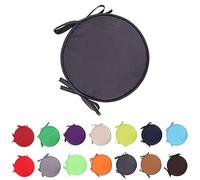 2 Pack Round Chair Seat Cushions 38cm, Non-Slip Indoor/Outdoor Pads with Ties, Dark Grey Garden Patio Seat Pads for Comfortable Dining & Relaxing