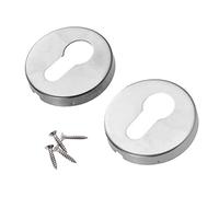 2 Pack Round Euro Profile Escutcheon Set,Euro Escutcheons,Escutcheon Keyhole Cover,Durable Escutcheon Plate,Stainless Steel Keyhole Cover,for Security and Protection from Key Damage