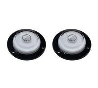 2-Pack Round Horizontal Bubble Level for Spirit Level Tools - 43mm Acrylic Liquid Vial, Black or Red Shell with White Fluid, for Construction, Carpentry & DIY Leveling Tasks