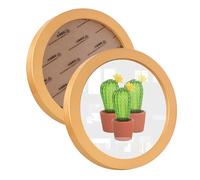 2 Pack Round Photo Frames White Black for Wall Mounting Display or Table Mounting Picture Frame Display Circle Photo Frame for Kitchen Gallery Wedding Round Frame (Gold,8x8 inch)