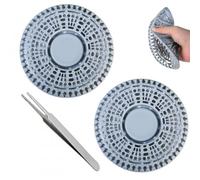 2 Pack Round Silicone Drain Hair Catcher with Weighted Core & Tweezers, Universal Plug Hole Hair Catcher for Shower, Bath, Sink, Anti-Clog & Easy Clean (Grey)