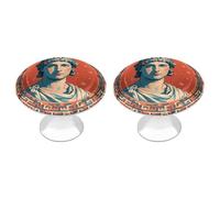 2 Pack Round Stamped with Ancient Rome Cabinet Knobs Pulls Decorative Farmhouse Kitchen Cabinet Door Knob, 2.8cm/1.1" Knob Pull Handles with Screws, Metal Dresser Knobs for Cupboard, Closet, Bifold Do