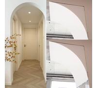 2 Pack Rounded Diy Arch Kit Wall Doorway, Pre-Curved Half Circle Door Frame Top Molding, Small Decorative Gypsum Corners Kit for Home Renovation(26X26x26cm/10.2x10.2x10.2in)