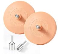 2 Pack Rubber Eraser Wheel for Drill,3.5" Decal Remover Toffee Wheel with Drill Adapter, Vinyl Sticker Adhesive Emblem & Pinstripe Removal Tool Kit for Car,Van,Boat,RV