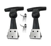 2 Pack Rubber Hood Latches T-Handle Hasp - Flexible Engine Draw Latch with Stainless Steel Bracket | Elastic Cooler Toolbox Hold Down Buckle for Golf Cart RV Truck SUV Boat Kit