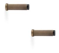 2 Pack - Rubber Tip Knurled Wall Mounted Doorstop - Antique Brass 75mm Cylinder Rose Door