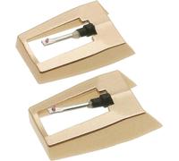 2 Pack Ruby Record Player Needles Replacement, Turntable Needles Stylus for Crosley Victrola Boytone Ion Jenson Vinyl Players - Gold