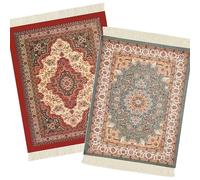 2 Pack Rug Mouse Pad, Persian Carpet Style Vintage Bohemian Coaster Mouse Mat Table Décor for Office Home, Length 8.8 inch x Width 5.9 inch