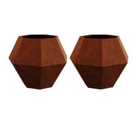 2 Pack Rusty Weathering Steel Planter 75 x 75 x 60 cm, Outdoor Garden Rectangular Plant Bed for Patio Terrace, Durable Cor-Ten Steel Raised Planter Box with Wide Opening for Flowers Shrubs