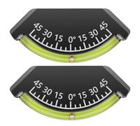 2-Pack RV Level Inclinometer, Black Metal & Plastic Tilt Gauge Clinometer, ±45° Wide Angle Leveling Gauge for Camper, Trailer, RV Accessories, Off-Road Vehicle & Boat